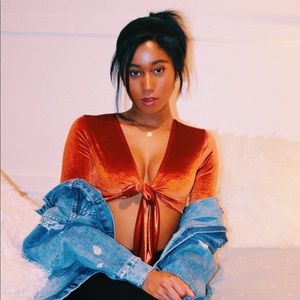 Nasty Gal Velvet Crop Top